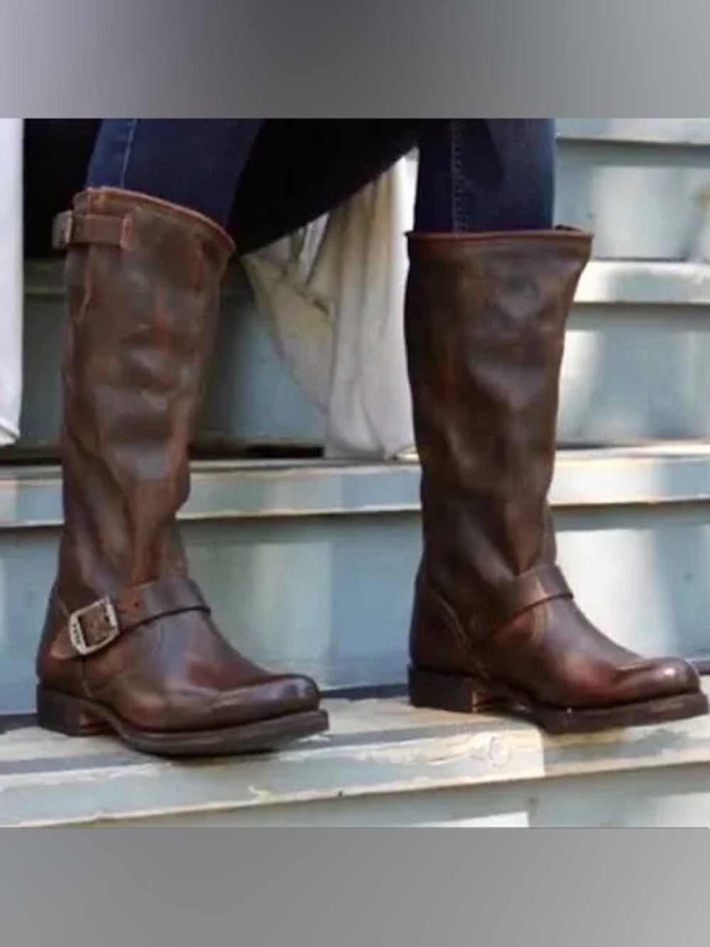Frye, Veronica slouch boots. Size 9.5. Brown leather. Good condition!